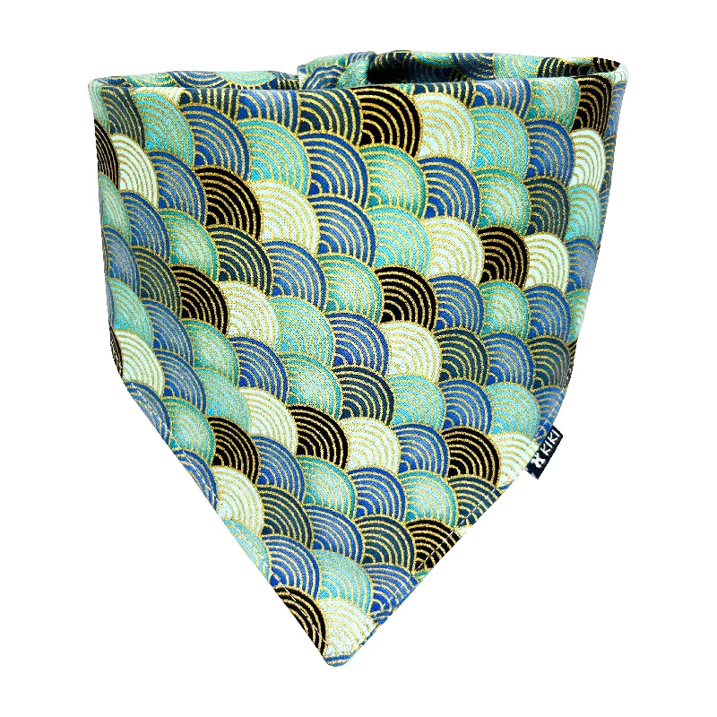 Blue Japanese Wave Pet Bandana