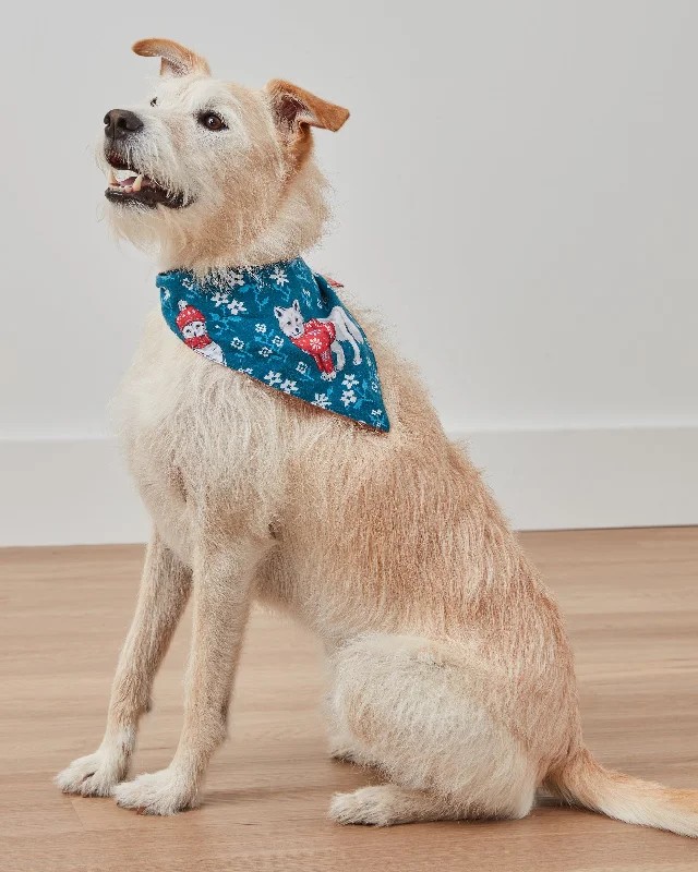 Bundled Up - Flannel Pet Bandana - Navy