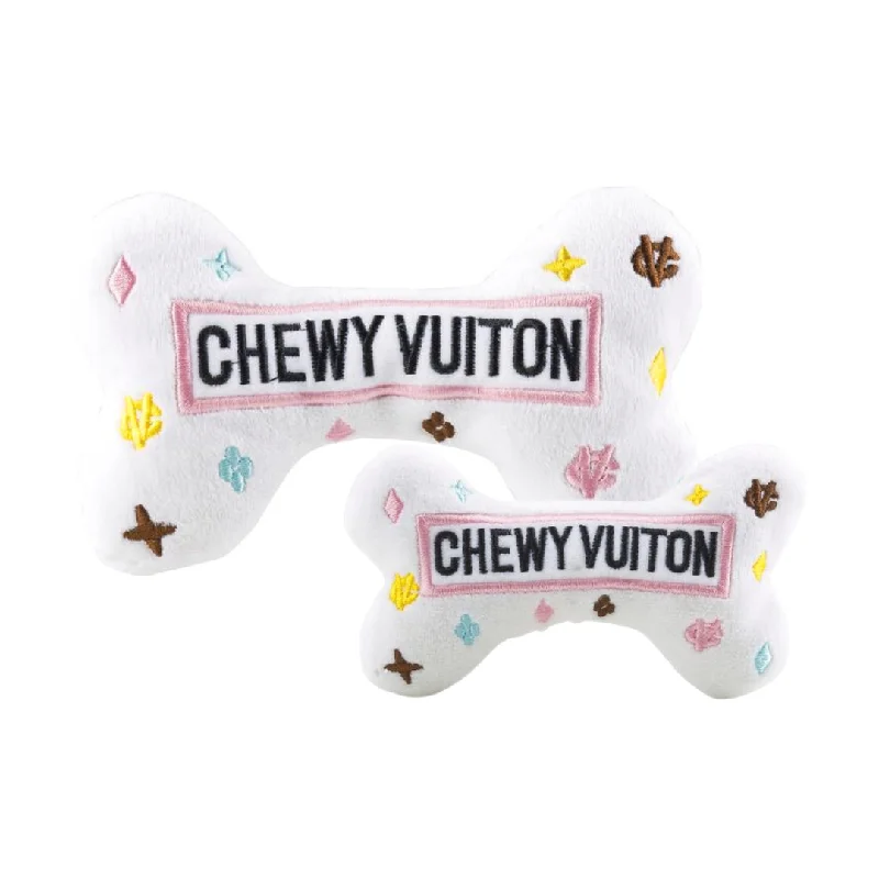 - Travel pet toy recommendationsWhite Chewy Vuiton Bone Dog Toy