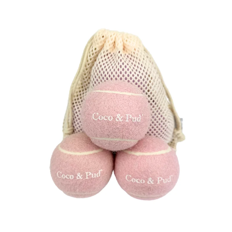 - Plush pet toy selectionCoco & Pud Dog Tennis Ball - Light Pink (3 Pack)