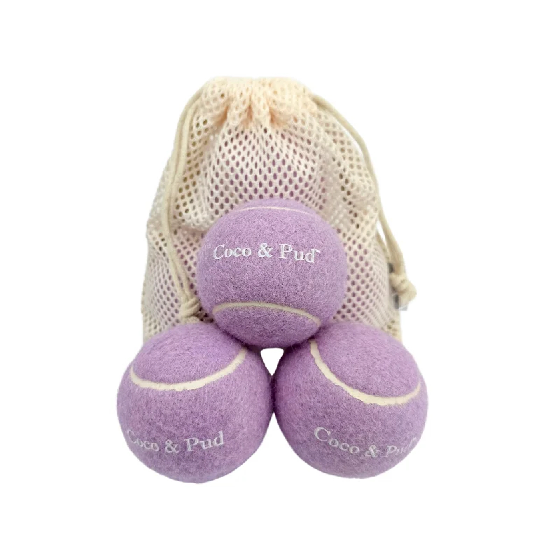 - Plush pet toy selectionCoco & Pud Dog Tennis Ball - Lilac (3 Pack)