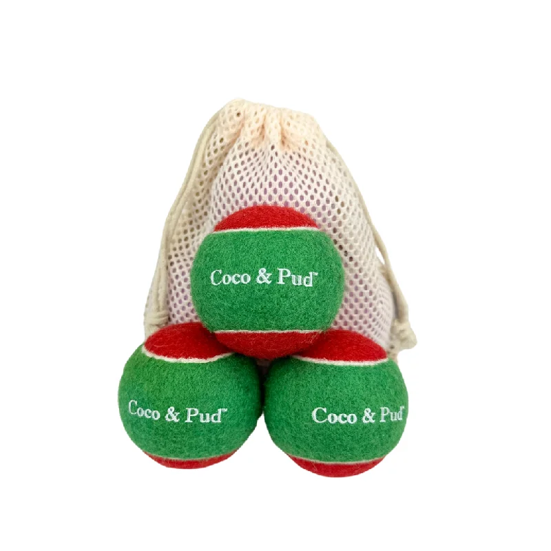 - Pet toy DIY tutorialsCoco & Pud Dog Tennis Ball - Red/Green (3 Pack)