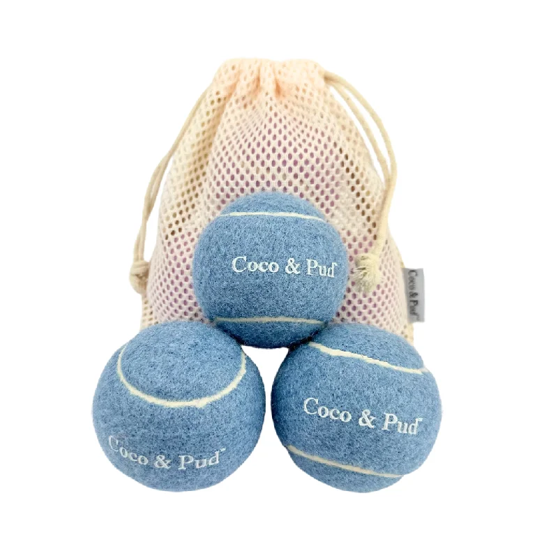 - Plush pet toy selectionCoco & Pud Dog Tennis Ball - Sky Blue (3 Pack)