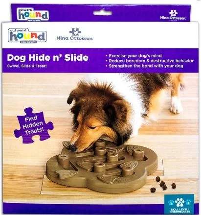 - Brand XX dog toy reviewsDog Hide N Slide Interactive IQ game Outward Hound Dog Puzzle Dog Game