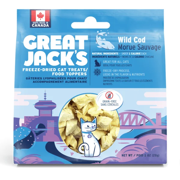 Freeze Dried Wild Cod Topper Cat Treats - Great Jacks