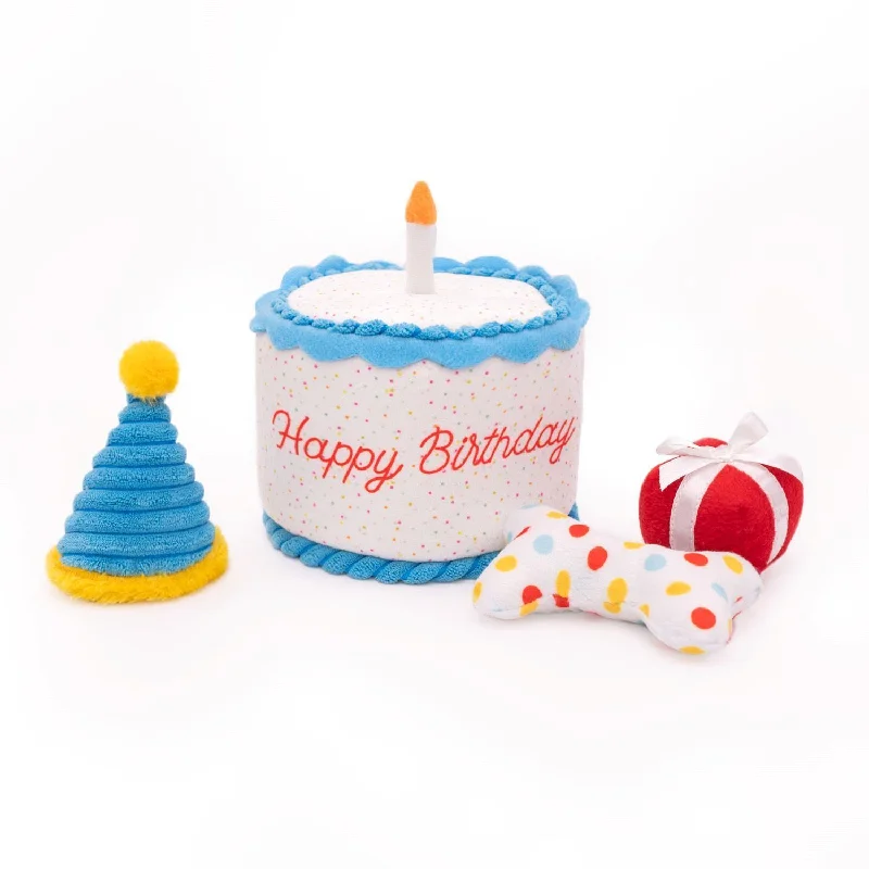 - Natural rubber pet toysHappy Birthday Cake Interactive Dog Toy