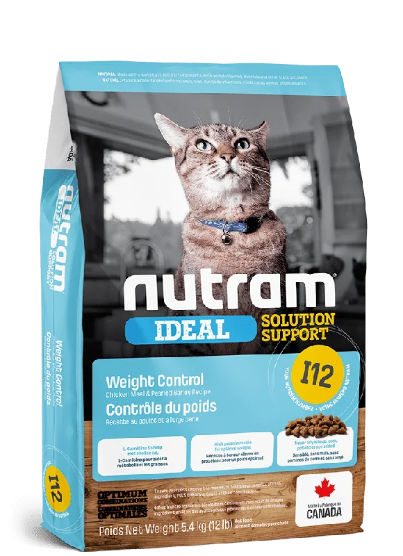 I12 Ideal Solution Support Weight Control Chicken Meal and Pearled Barley Recipe - Dry Cat Food - Nutram