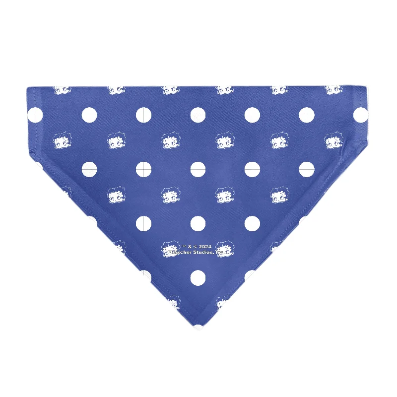 Pet Bandana - Bandana Betty Boop USA Heart Pose Polka Dot/Face Blue/White