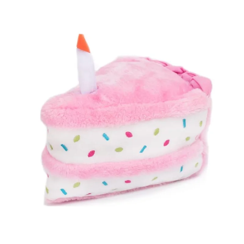 - Travel pet toy recommendationsPink Birthday Cake Slice Dog Toy