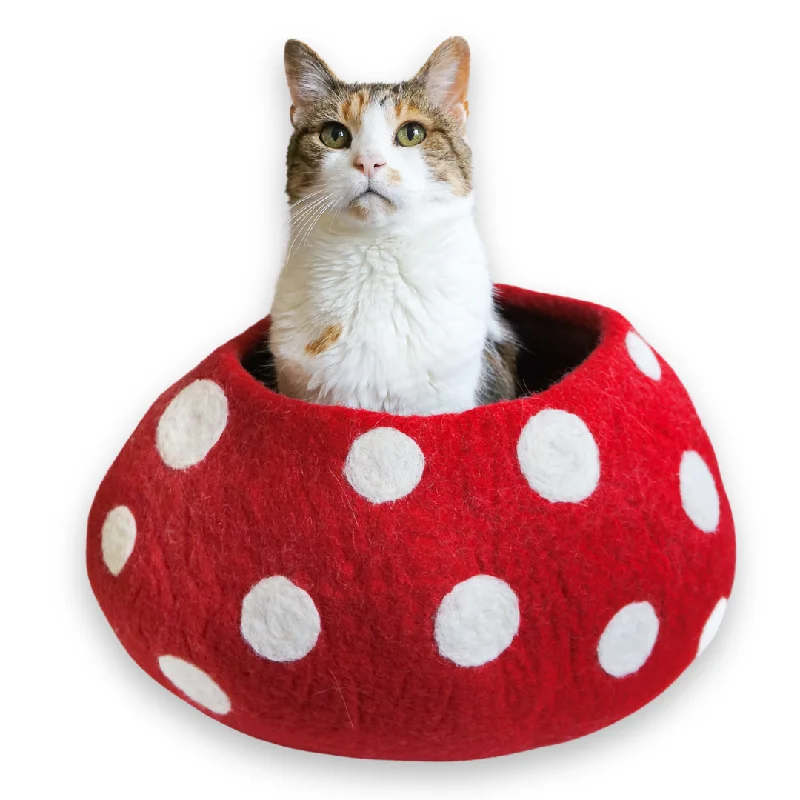  -Cost-effective pet toy recommendationsMushroom Eco Kitty Cave - Red