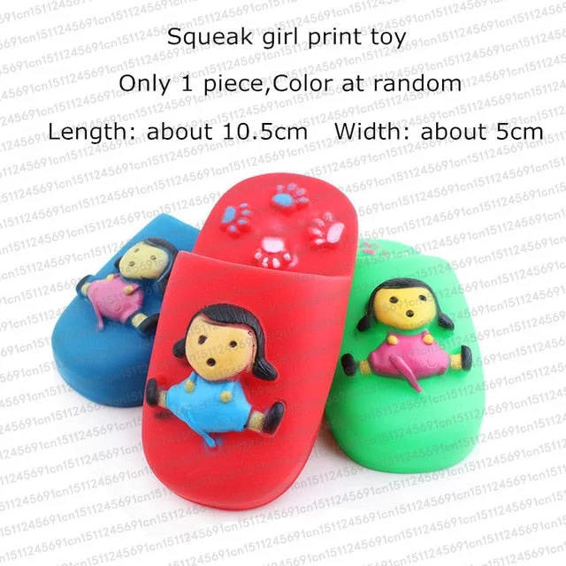 girl print dog toy