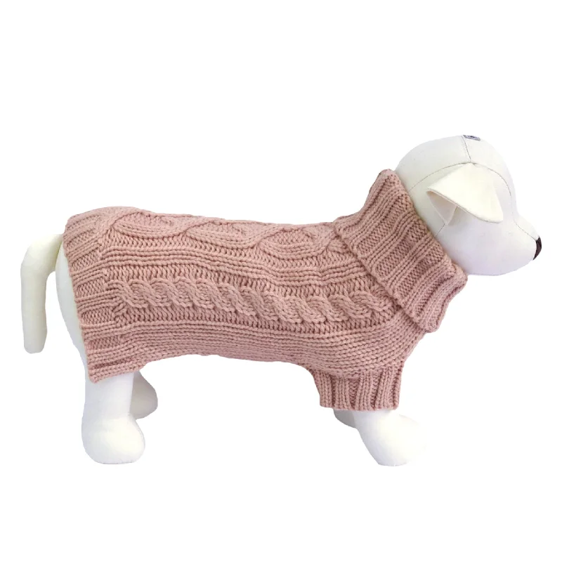 Coco Cable Dog Sweater/ Dog Jumper - Rose